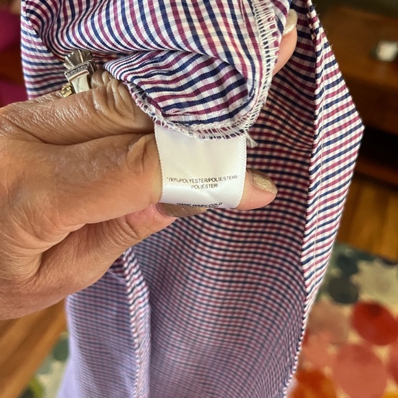 Check ruffle sleeve top - Picture 7 of 7